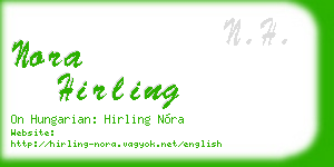 nora hirling business card