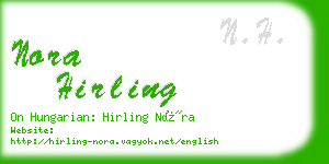 nora hirling business card